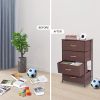 Fabric 4 Drawers Storage Organizer Unit Easy Assembly;  Vertical Dresser Storage Tower for Closet;  Bedroom;  Entryway;  Brown - Brown