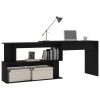 vidaXL Corner Desk Black 78.7"x19.7"x29.9" Engineered Wood - Black