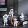 4pcs Small Creative Astronaut Ornaments; Desktop Ornaments; TV Cabinet Ornaments - Blue - 10.2*6cm