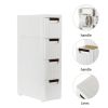 4-Tire Rolling Cart Organizer Unit with Wheels Narrow Slim Container Storage Cabinet for Bathroom Bedroom RT - White