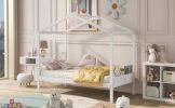 Twin Size Wood House Bed with Storage Space; White(OLD SKU: LP000001AAK) - as Pic