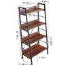 4 LAYER DISPLAY BOOKSHELF H LADDER SHELF STORAGE SHELVES RACK - Default