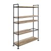 Brantley Bookshelf with 5 Shelves in Oak Sandy Black Finish - Default