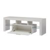 White morden TV Stand with LED Lights high glossy front TV Cabinet - Default