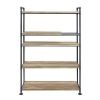 Brantley Bookshelf with 5 Shelves in Oak Sandy Black Finish - Default