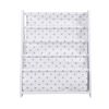 Wooden Children Sling Book Rack White Bookshelf for Kids with Star Pattern Cloth Bag - White